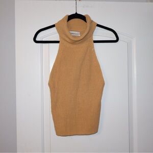 Urban Outfitters Camel Sleeveless Turtleneck Sweater